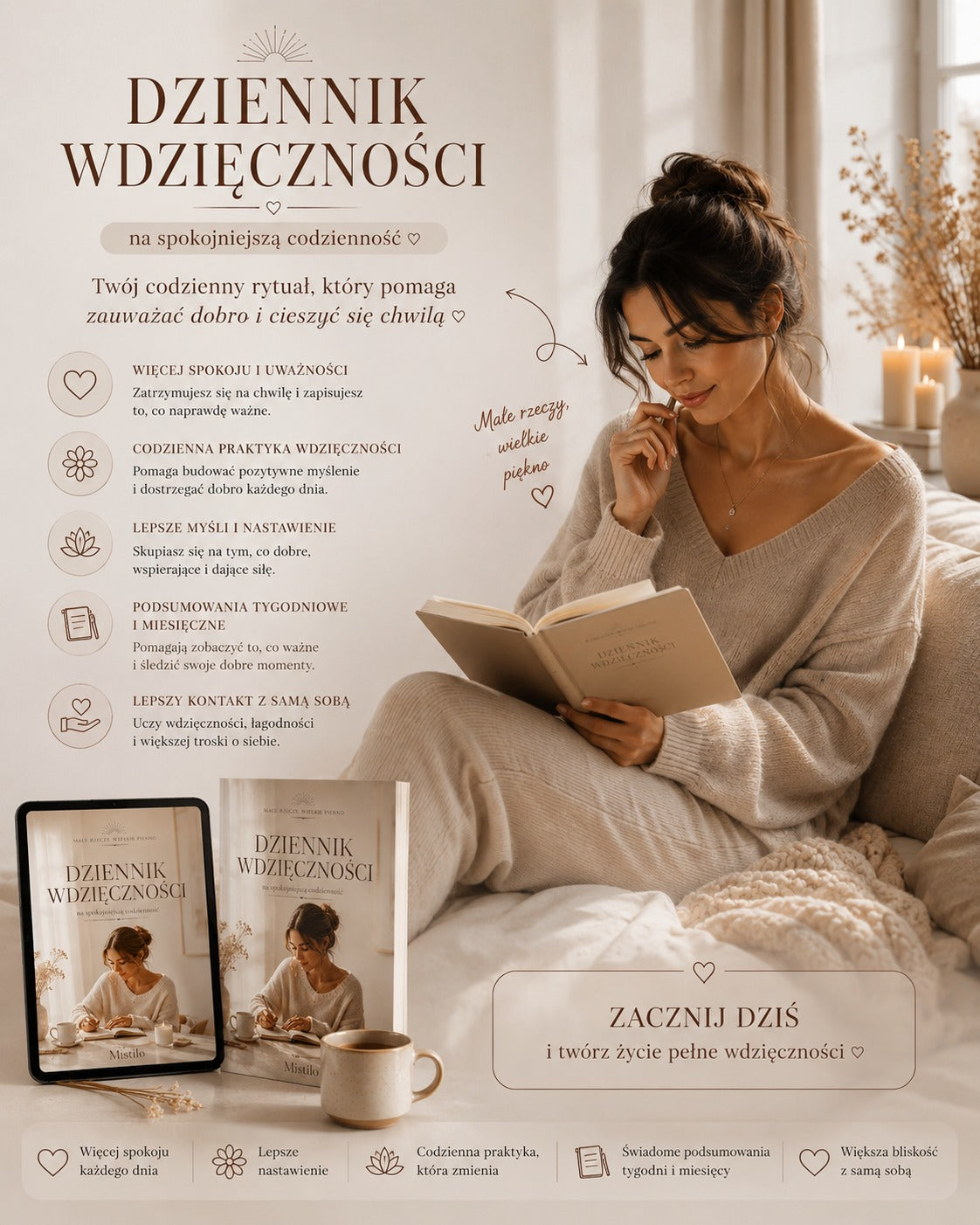 Proste karty do codziennej praktyki wdzięczności i spokojniejszej codzienności